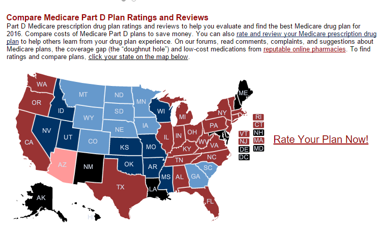 Medicaredrugplans.com map of Medicare Part D Ratings | PharmacyChecker Blog