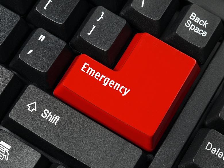 keyboard with emergency button